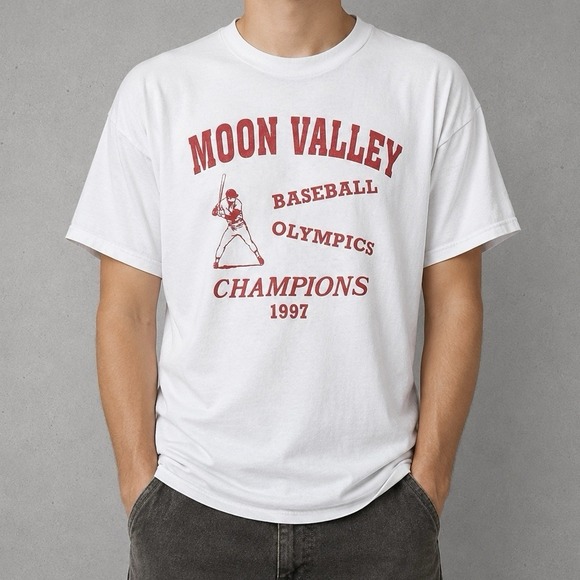 Oneita Other - Vintage 90s ONEITA Moon Valley Baseball T Shirt - Men's XL - White